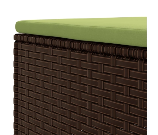 Set muebles de jardín 6 piezas y cojines ratán sintético marrón