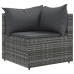 Set de muebles de jardín 6 pzas y cojines ratán sintético gris