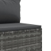 Set de muebles de jardín 9 pzas y cojines ratán sintético gris