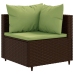 Set muebles de jardín 10 pzas y cojines ratán sintético marrón