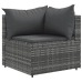 Set de muebles de jardín 11 pzas y cojines ratán sintético gris
