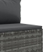 Set de muebles de jardín 11 pzas y cojines ratán sintético gris