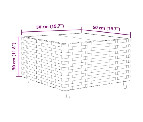 Set muebles de jardín 11 pzas y cojines ratán sintético negro