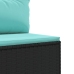Set muebles de jardín 11 pzas y cojines ratán sintético negro