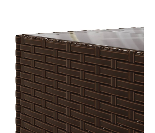 Set de muebles de jardín 11 pzas cojines ratán sintético marrón