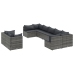 Set de sofás de jardín con cojines 9 pzas ratán sintético gris