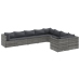 Set de sofás de jardín con cojines 9 pzas ratán sintético gris