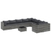 Set de sofás de jardín y cojines 10 pzas ratán sintético gris