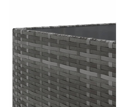 Set de sofás de jardín y cojines 10 pzas ratán sintético gris
