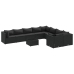 Set de sofás de jardín y cojines 10 pzas ratán sintético negro
