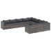 Set de sofás de jardín y cojines 10 pzas ratán sintético gris