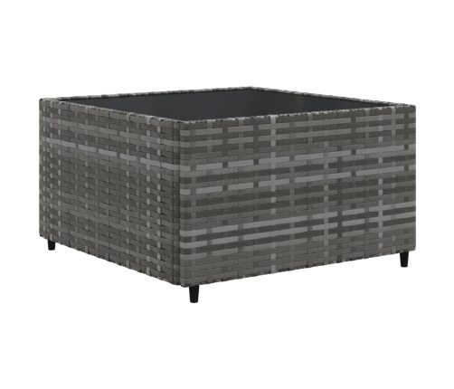 Set de sofás de jardín 11 pzas y cojines ratán sintético gris