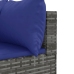 Set de sofás de jardín 11 pzas y cojines ratán sintético gris