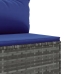 Set de sofás de jardín 11 pzas y cojines ratán sintético gris