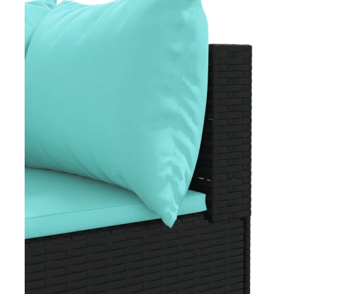 Set de sofás de jardín y cojines 10 pzas ratán sintético negro