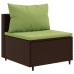 Set de sofás de jardín 11 pzas cojines ratán sintético marrón