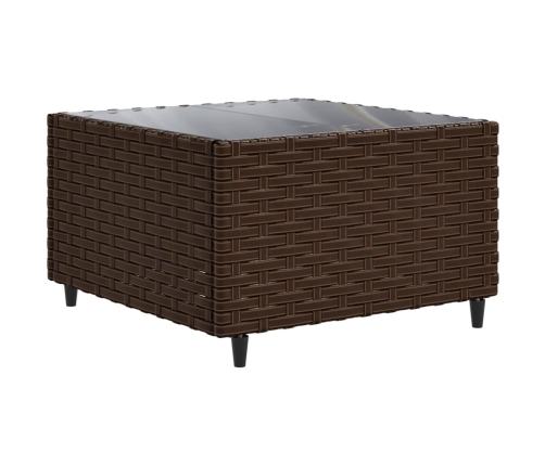 Set de sofás de jardín 11 pzas cojines ratán sintético marrón