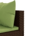 Set de sofás de jardín 11 pzas cojines ratán sintético marrón