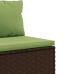 Set de sofás de jardín 11 pzas cojines ratán sintético marrón