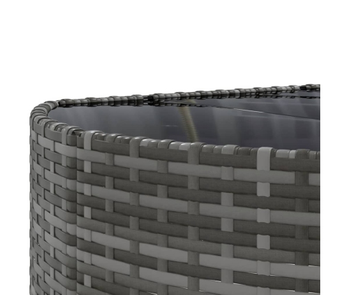 Set de sofás de jardín 4 pzas y cojines ratán sintético gris