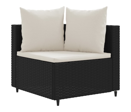 Set de muebles de jardín 5 pzas y cojines ratán sintético negro