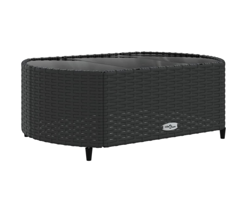 Set de muebles de jardín 5 pzas y cojines ratán sintético negro
