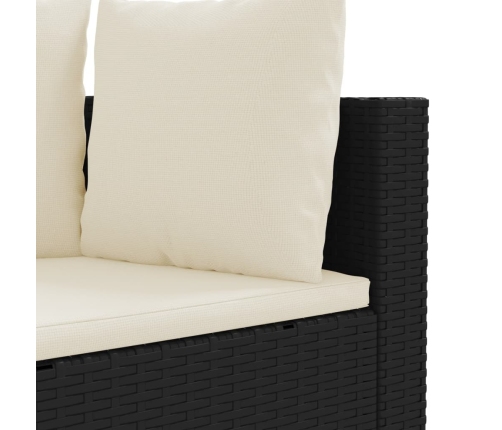 Set de muebles de jardín 5 pzas y cojines ratán sintético negro