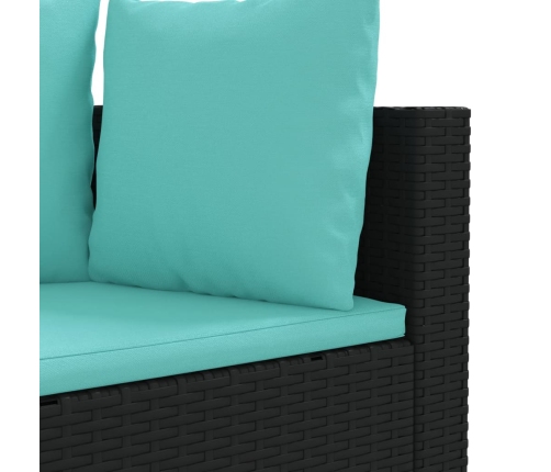 Set de muebles de jardín 5 pzas y cojines ratán sintético negro