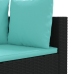 Set de muebles de jardín 5 pzas y cojines ratán sintético negro