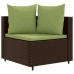 Set comedor de jardín 5 piezas y cojines ratán sintético marrón