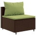 Set comedor de jardín 5 piezas y cojines ratán sintético marrón