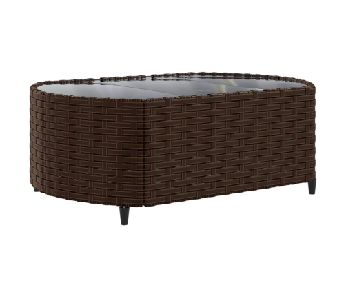 Set comedor de jardín 5 piezas y cojines ratán sintético marrón
