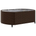 Set comedor de jardín 5 piezas y cojines ratán sintético marrón