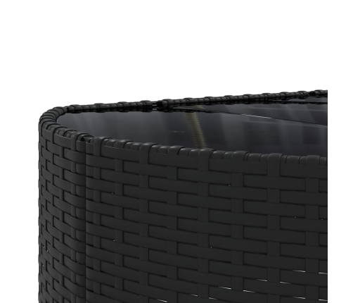 Set de sofás de jardín 7 pzas con cojines ratán sintético negro