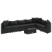 Set de sofás de jardín y cojines 8 piezas ratán sintético negro