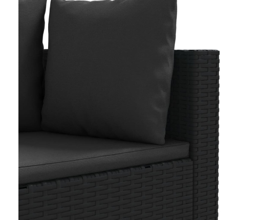 Set de sofás de jardín y cojines 8 piezas ratán sintético negro