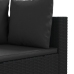 Set de sofás de jardín y cojines 8 piezas ratán sintético negro