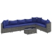 Set de sofás de jardín y cojines 8 piezas ratán sintético gris