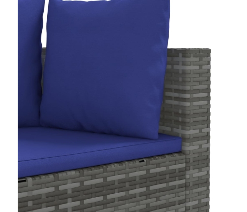 Set de sofás de jardín y cojines 8 piezas ratán sintético gris