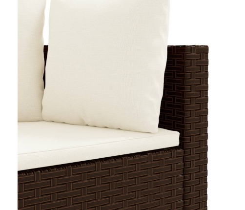 Set sofás de jardín 6 piezas y cojines ratán sintético marrón