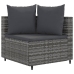 Set de muebles de jardín 6 pzas y cojines ratán sintético gris