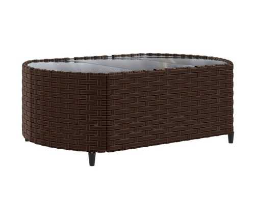 Set sofás de jardín 6 piezas y cojines ratán sintético marrón