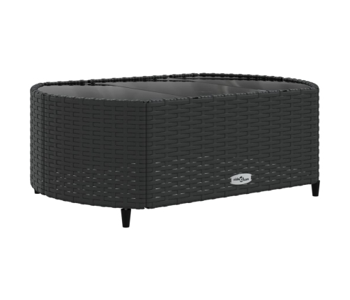 Set de sofás de jardín y cojines 10 pzas ratán sintético negro