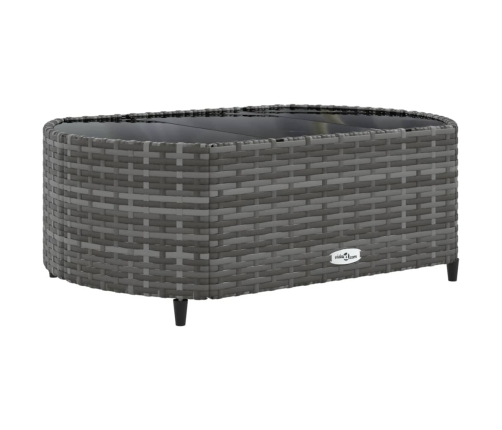 Set de sofás de jardín y cojines 10 pzas ratán sintético gris