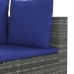 Set de sofás de jardín y cojines 10 pzas ratán sintético gris