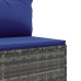 Set de sofás de jardín y cojines 10 pzas ratán sintético gris