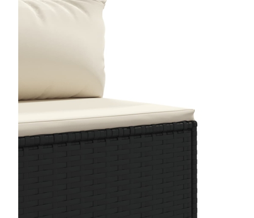 Set de sofás de jardín y cojines 10 pzas ratán sintético negro