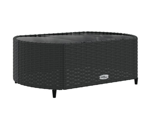 Set de sofás de jardín y cojines 10 pzas ratán sintético negro