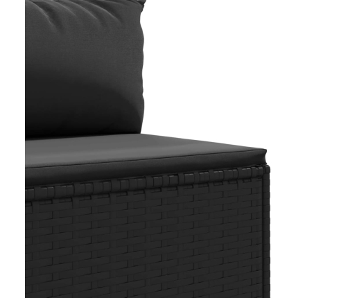 Set de sofás de jardín y cojines 10 pzas ratán sintético negro
