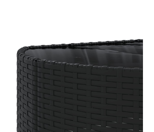 Set de sofás de jardín y cojines 10 pzas ratán sintético negro